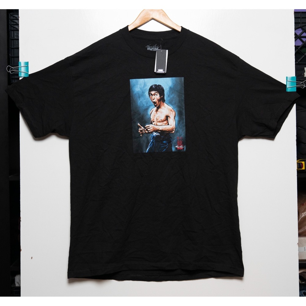 NWT DGK Dirty Ghetto Kids x Bruce Lee Men's Black Graphic T-Shirt Size XL